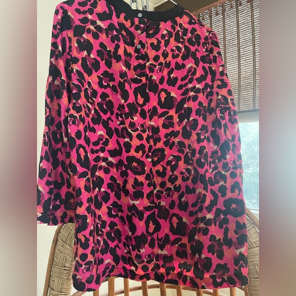 Multicolour animal print hi neck pink top by NEXT in size 12 viscose material - Picture 4 of 6